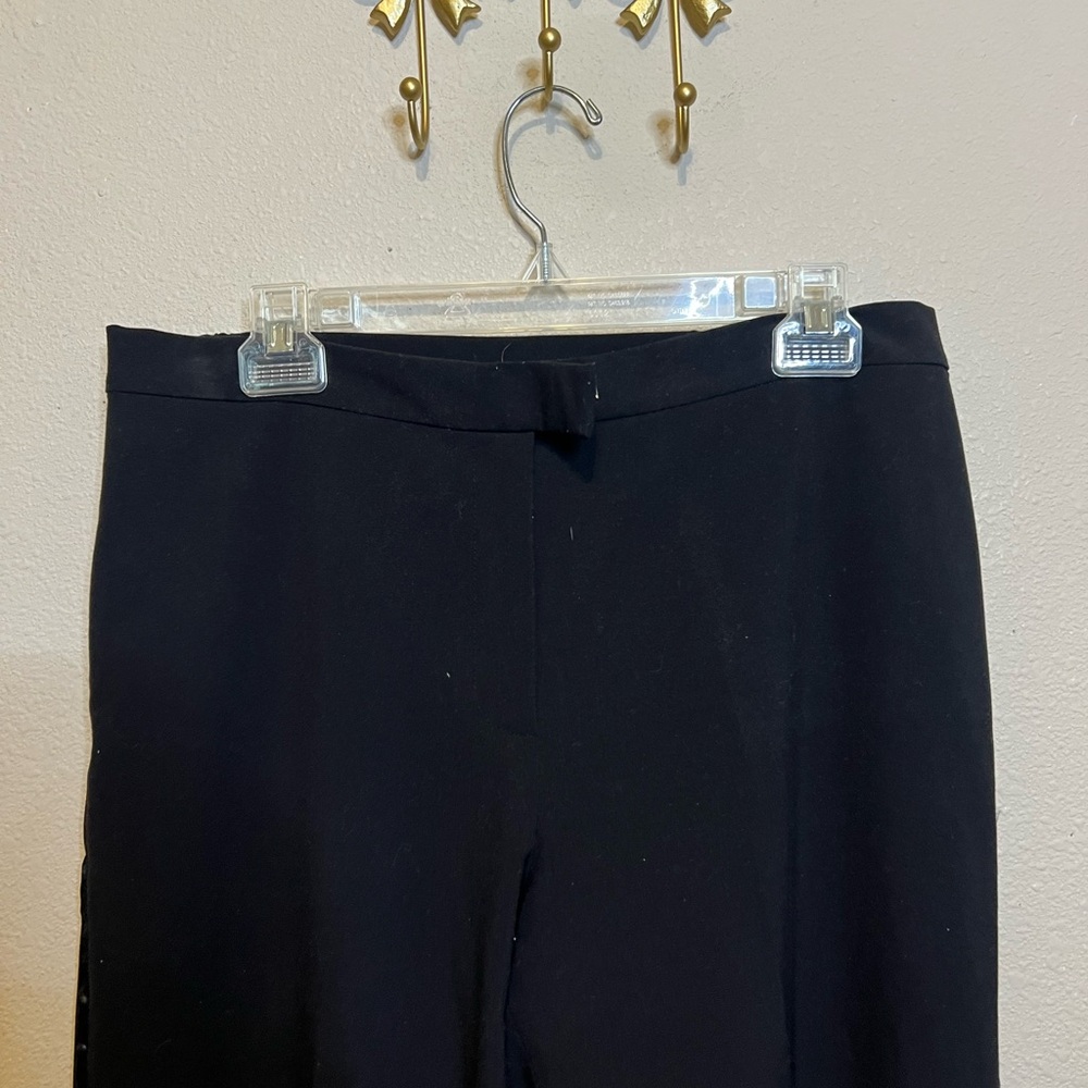 Women’s Ruby Rd. Black Tuxedo Pants with Satin Side Strip. Size 10 - Picture 2 of 5